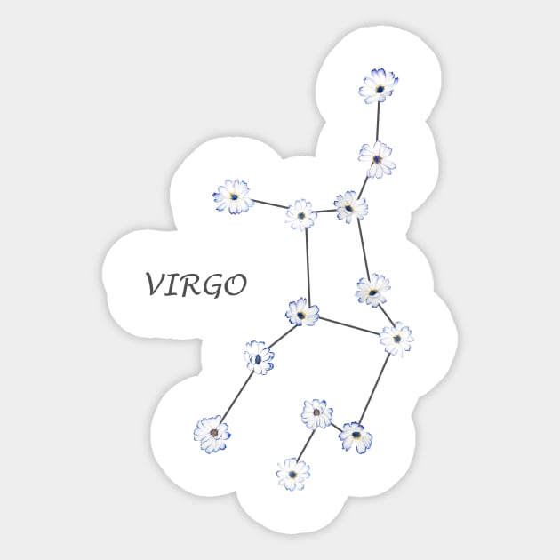 Virgo Zodiac horoscope Constellation Sticker flower Sticker by colorandcolor